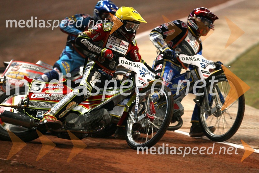 Greg Hancock (ZDA), Leigh Adams (Avstralija) in Bjarne Pedersen (Danska)
SPEEDWAY GRAND PRIX, VN Danske 2006, dirka