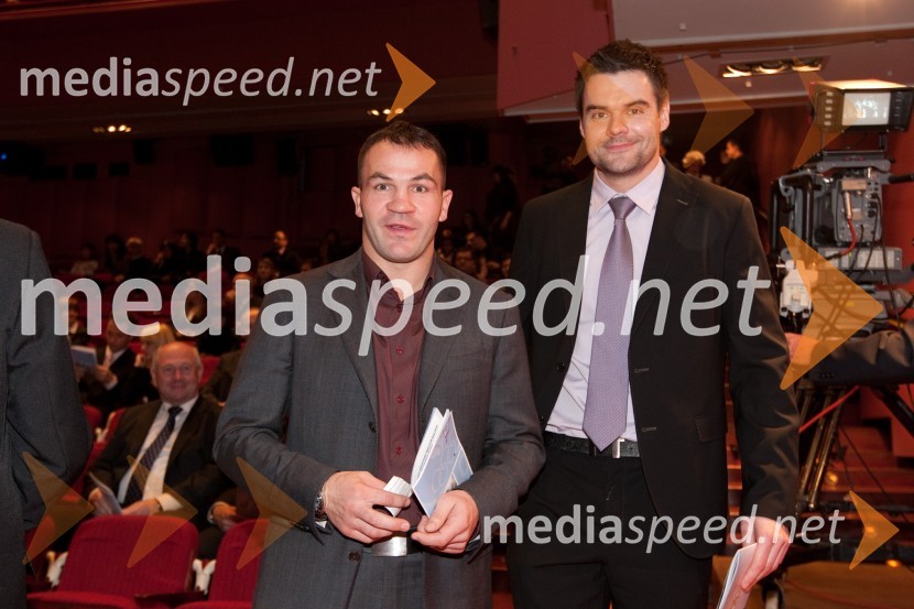 Dejan Zavec, boksar in športnik leta 2010 ter Tomi Jagarinec, kondicijski trener Dejana ZavcaŠportnika leta 2010 sta Tina Maze in Dejan Zavec