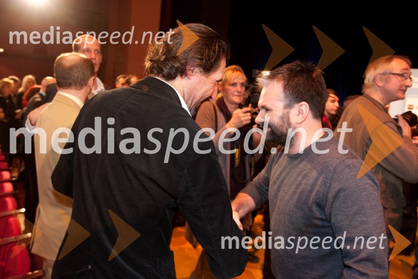 Andrea Massi, trener in vodja ekipe Tine Maze in Aleš Smrekar, urednik športnega programa na Radiu SlovenijaŠportnika leta 2010 sta Tina Maze in Dejan Zavec