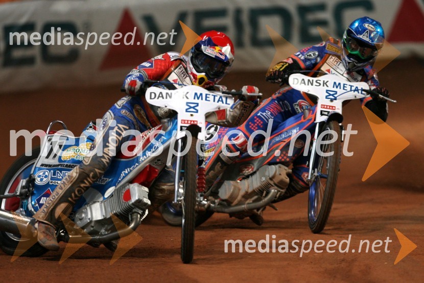 Jaroslaw Hampel (Poljska) in  Scott Nicholls (VBR)SPEEDWAY GRAND PRIX, VN Danske 2006, dirka