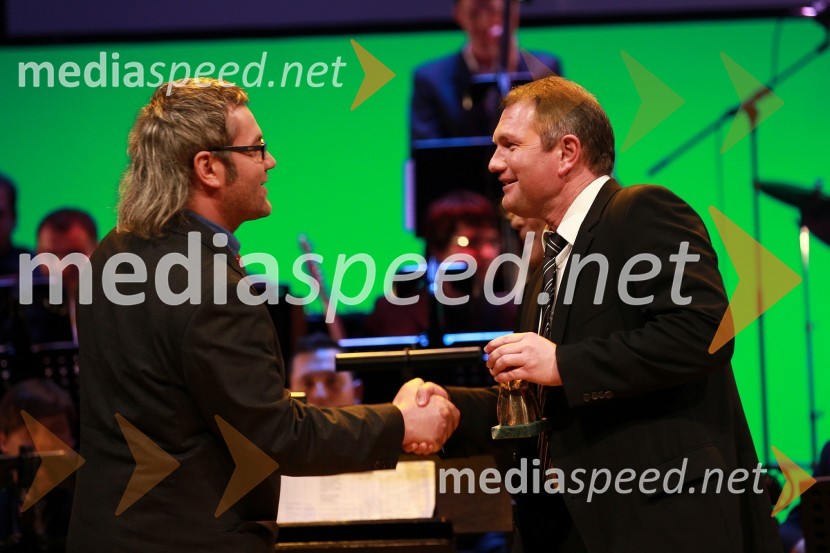 Boštjan Janežič, novinar in Matjaž Kek, selektor slovenske nogometne reprezentanceŠportnika leta 2010 sta Tina Maze in Dejan Zavec