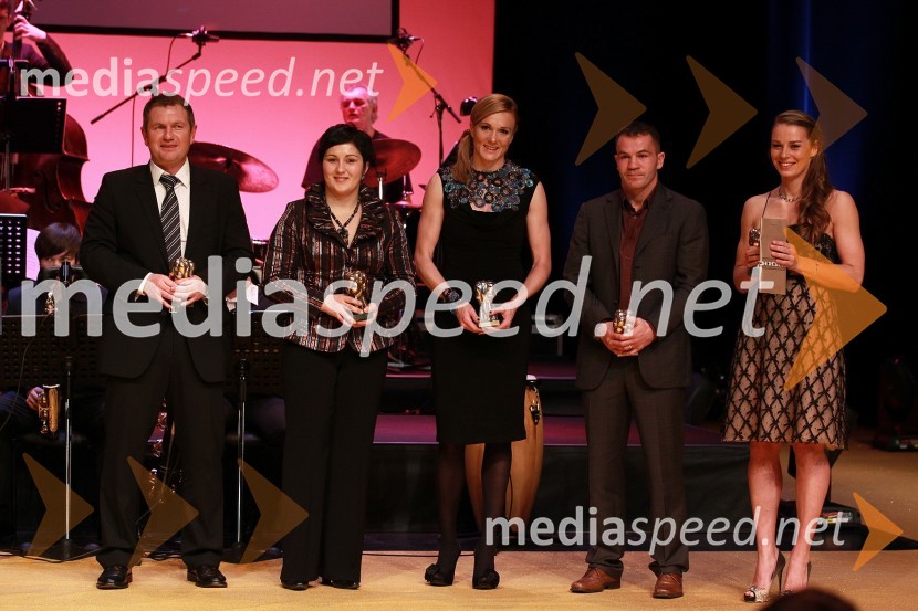 Matjaž Kek, selektor slovenske nogometne reprezentance, Lucija Polavder, slovenska judoistka, Petra Majdič, smučarska tekačica, Dejan Zavec, boksar in športnik leta 2010 ter Tina Maze, smučarka in športnica leta 2010Športnika leta 2010 sta Tina Maze in Dejan Zavec