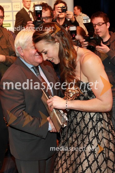 Milan Kučan nekdanji predsednik Republike Slovenije in Tina Maze, smučarka in športnica leta 2010Športnika leta 2010 sta Tina Maze in Dejan Zavec