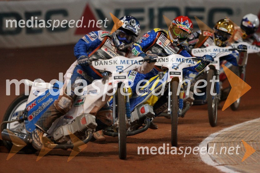 Nicki Pedersen (Danska), Andreas Jonsson (Švedska), Bjarne Pedersen Danska) in Jaroslaw Hampel (Poljska)
SPEEDWAY GRAND PRIX, VN Danske 2006, dirka