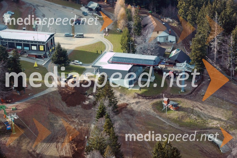 Zgornja postaja Pohorske vzpenjačeMaribor in okolica iz zraka