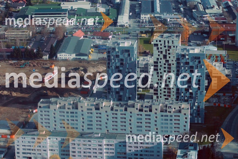 Stolpnice S1, S2, S3, Blok BetnavaMaribor in okolica iz zraka