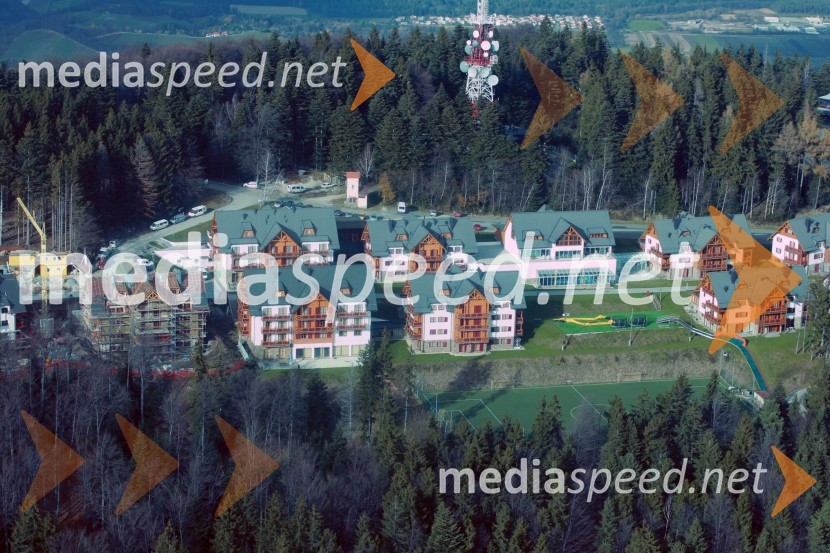 Hotelski kompleks Bolfenk na PohorjuSlovenija iz zraka