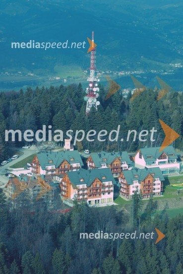 Hotelski kompleks Bolfenk na PohorjuSlovenija iz zraka