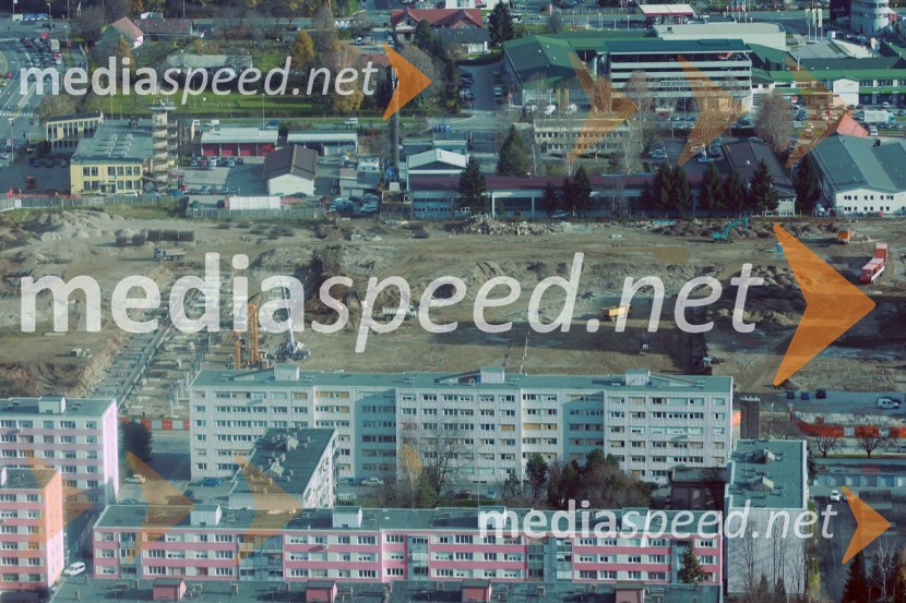 Gradbišče za Mercator Center TaborSlovenija iz zraka