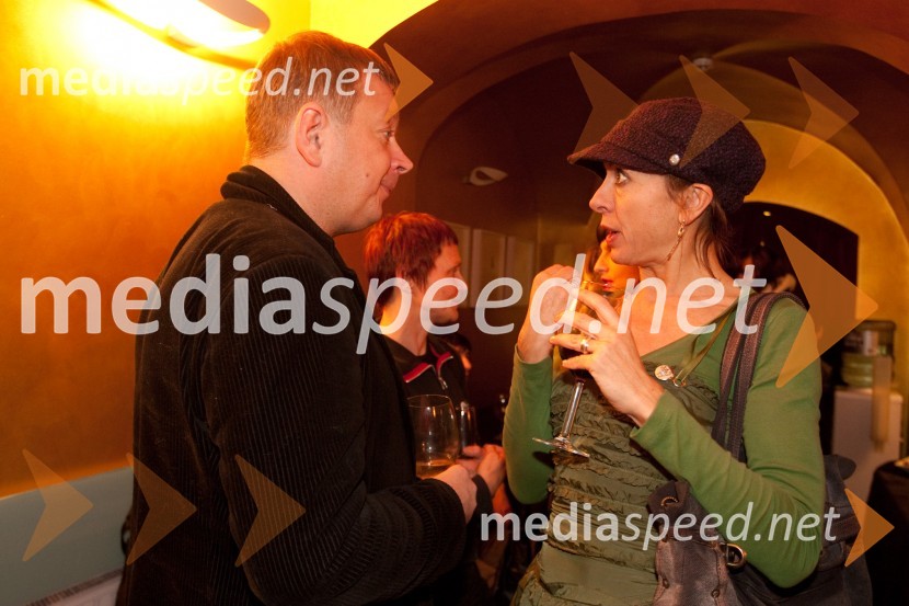 Robert Waltl, direktor Mini teatra in Maruša Geymayer-Oblak, igralkaZofa, premiera v Mini teatru