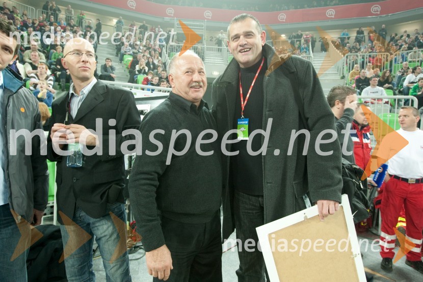 Drago Bandič, nekdanji diretor zavoda Tivoli in Slavko Kotnik, nekdanji košarkarDan slovenske košarke 2011