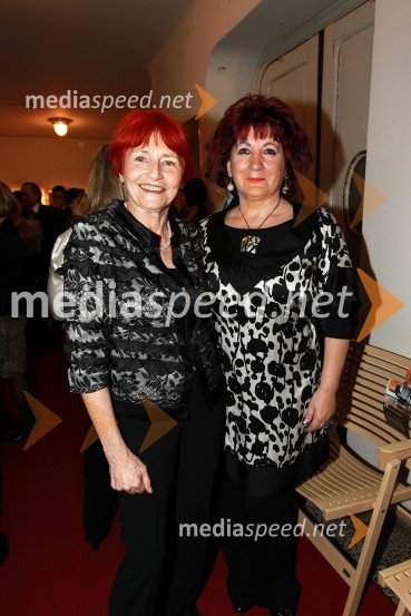 Dr. Mojca Senčar, predsednica Slovenskega združenja za boj proti raku dojk ter Slovenka leta 2005 in Vlasta Nussdorfer, predsednica društva Beli obročSlovenka leta 2010 je Petra Majdič - druženje pred dvorano SNG Drama Ljubljana