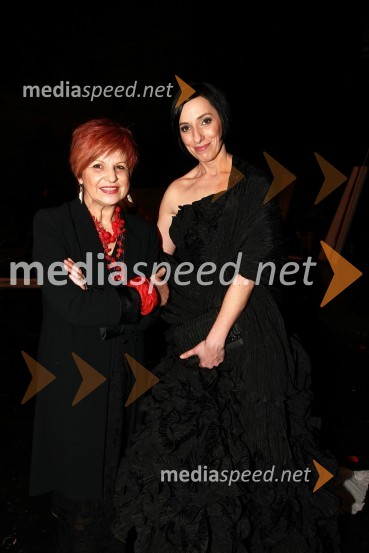 Majda Širca, ministrica za kulturo ter Melita Berzelak, glavna in odgovorna urednica revije JanaSlovenka leta 2010 je Petra Majdič - druženje pred dvorano SNG Drama Ljubljana