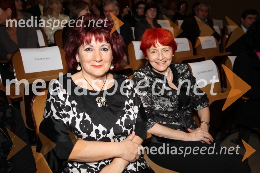 Vlasta Nussdorfer, predsednica društva Beli obroč in dr. Mojca Senčar, predsednica Slovenskega združenja za boj proti raku dojk ter Slovenka leta 2005Slovenka leta 2010 je Petra Majdič - druženje pred dvorano SNG Drama Ljubljana