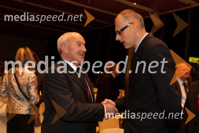 Niko Kač, nekdanji predsednik uprave Banke Celje in Iztok Seljak, Hidria d.d.Januarsko srečanje Združenja Manager in podelitev priznanja za življenjsko delo