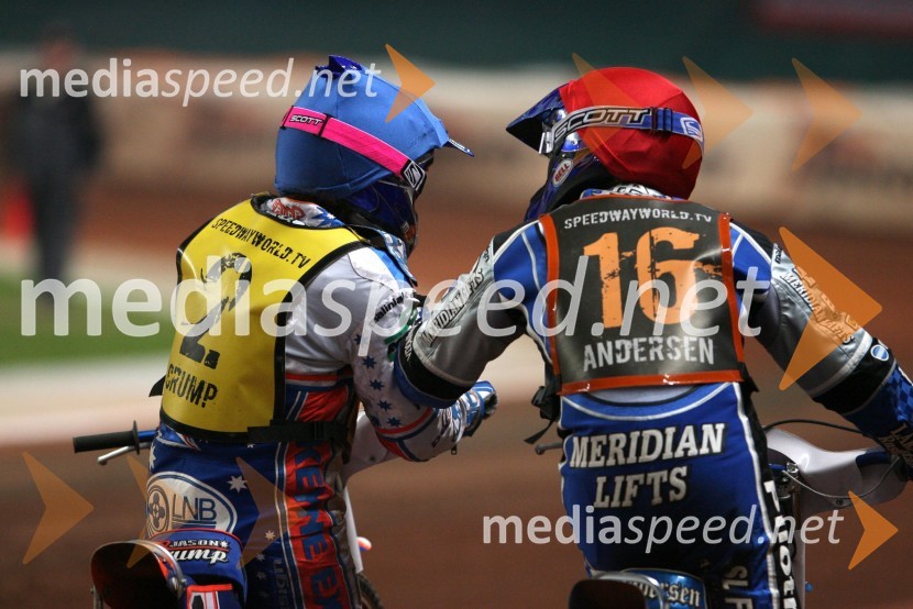 Jason Crump (Avstralija) in  Hans Andersen (Danska)SPEEDWAY GRAND PRIX, VN Danske 2006, dirka
