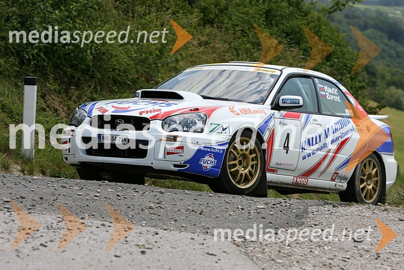 Posadka Tomaž Kaučič in Peter Zorenč (Slovenija) v avtu Subaru Impreza STI Spec. C4. Rally Škoda Maribor 2006
