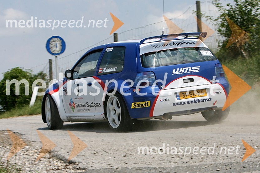 Posadka  Andreas Waldherr in  Gerhard Bichler (Avstrija) v avtu  VW Golf IV Kit Car4. Rally Škoda Maribor 2006