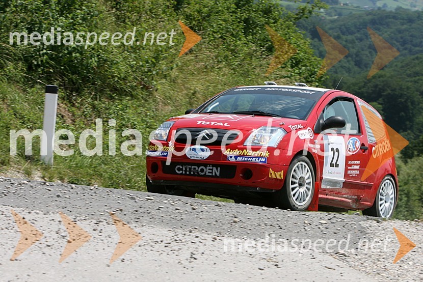 Posadka Alex Humar in  Edvard Čuk (Slovenija) v avtu CITROEN C2 Challenge4. Rally Škoda Maribor 2006