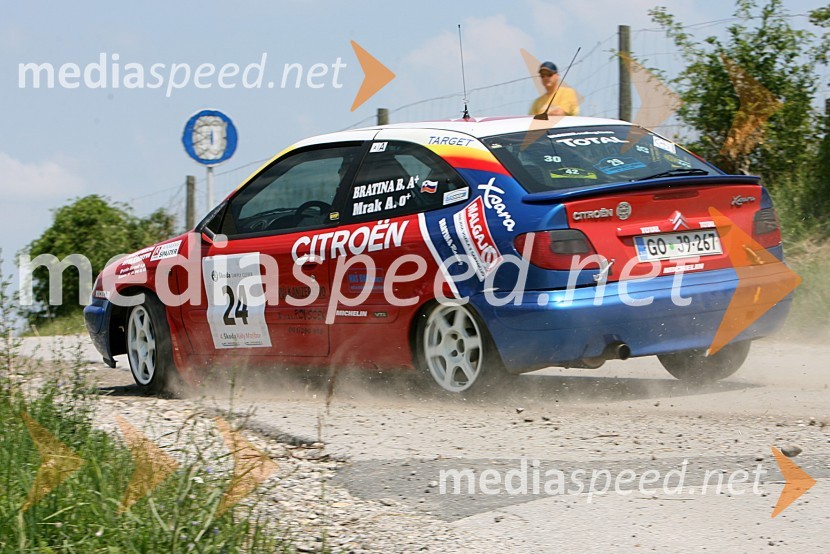 Posadka Borut Bratina in Andrej Mrak (Slovenija) v avtu CITROEN Xsara4. Rally Škoda Maribor 2006