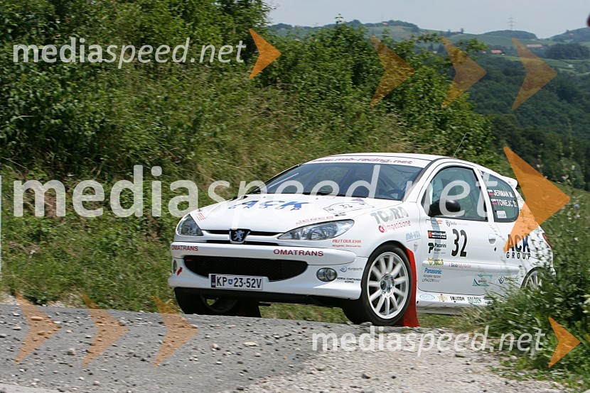 Posadka  Miran Jerman in Boris Tonejc (Slovenija) v avtu PEUGEOT 206 RC4. Rally Škoda Maribor 2006