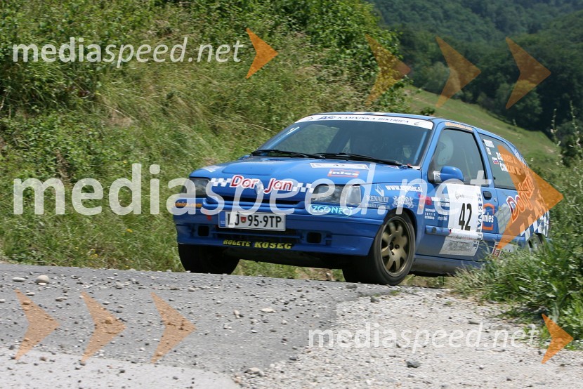 Posadka Janez Zgonec in Robert Čimžar (Slovenija)v avtu  RENAULT Clio Williams4. Rally Škoda Maribor 2006