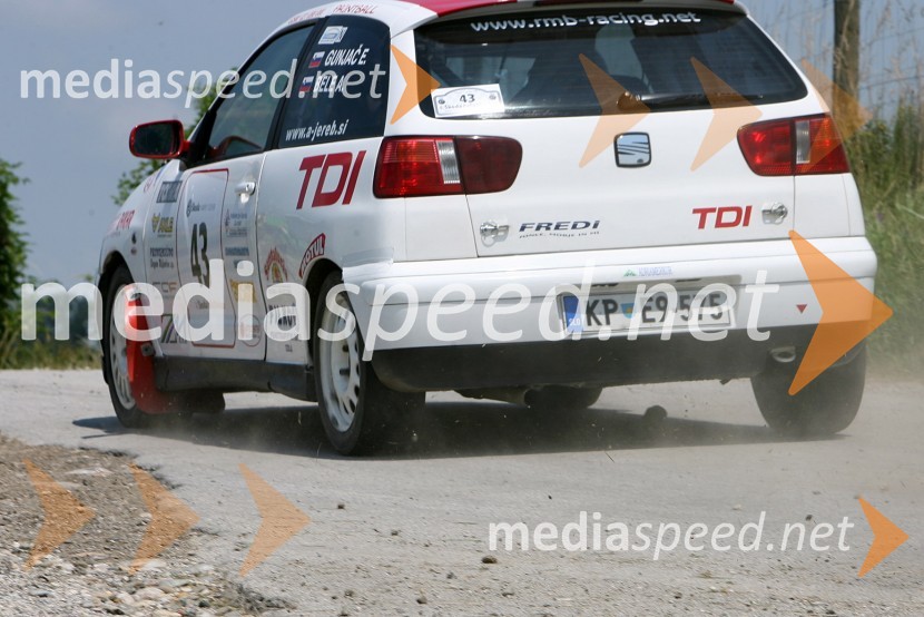 Posadka Evgen Gunjač in Aleš Bele (Slovenija) v avtu SEAT Ibiza 1.9 TDI4. Rally Škoda Maribor 2006