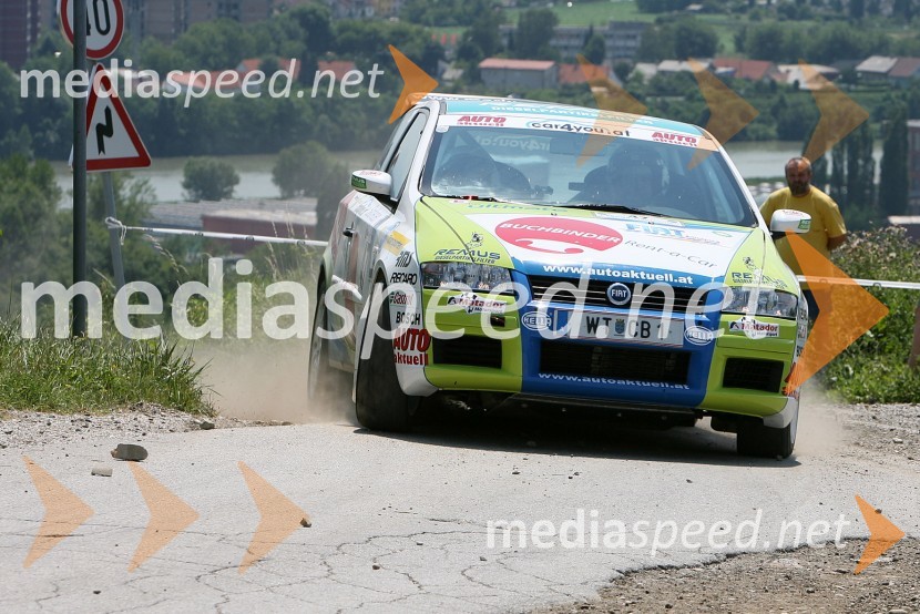 Posadka  Michael Boehm in Guenther Schmirl (Avstrija) v avtu FIAT Stilo 1.9 JTD4. Rally Škoda Maribor 2006