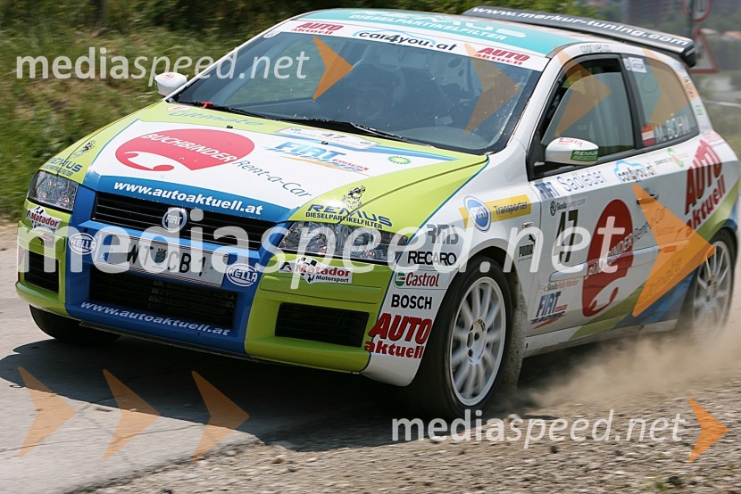 Posadka  Michael Boehm in Guenther Schmirl (Avstrija) v avtu FIAT Stilo 1.9 JTD4. Rally Škoda Maribor 2006