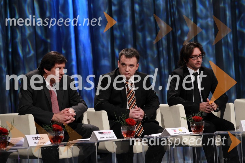 Janez Martinčič, novinar Vala 202, Miha Merljak, urednik Avto moto ter Matej Štakul, urednik avtomobilizma in športa pri časniku DnevnikSlovenski avto leta 2011