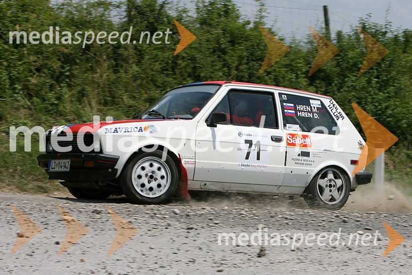 Posadka Marjan Hren in Damjana Hren (Slovenija) v avtu ZASTAVA Yugo4. Rally Škoda Maribor 2006