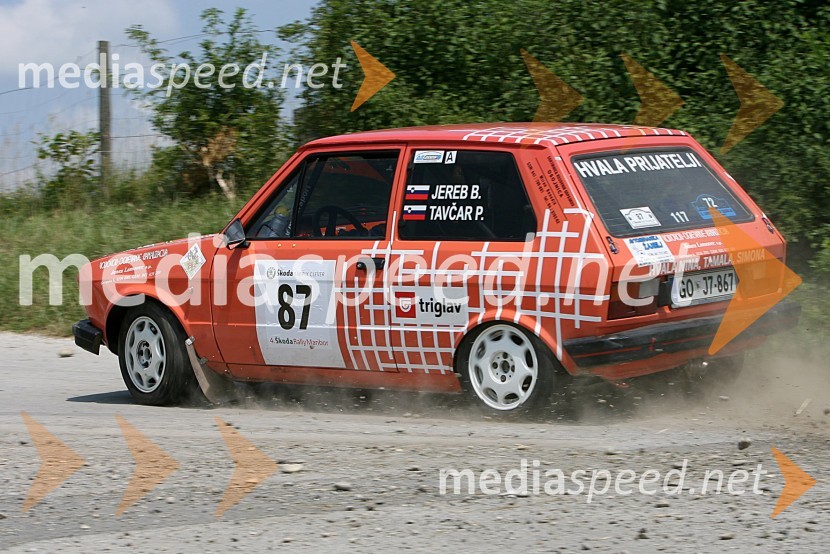 Posadka Bojan Jereb in Primož Tavčar (Slovenija)v avtu ZASTAVA Yugo4. Rally Škoda Maribor 2006