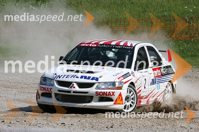 Posadka Boštjan Logar in David Kalan (Slovenija) v avtu Mitsubishi Lancer EVO VIII   
 
4. Rally Škoda Maribor 2006