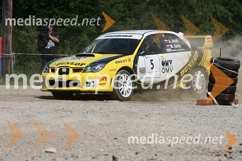 Posadka Andrej Jereb in Miran Kacin (Slovenija) v avtu Subaru Impreza STI Spec. C4. Rally Škoda Maribor 2006