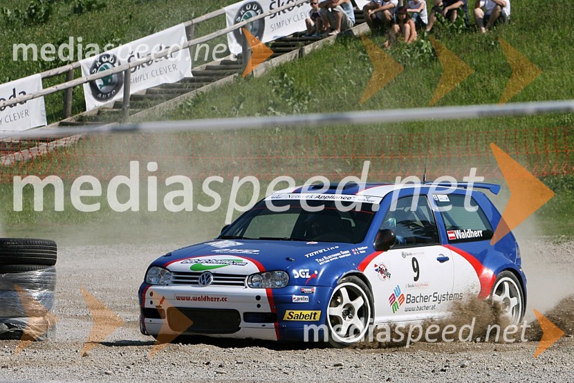Posadka Andreas Waldherr in Gerhard Bichler (Avstrija) v avtu VW Golf IV Kit Car4. Rally Škoda Maribor 2006