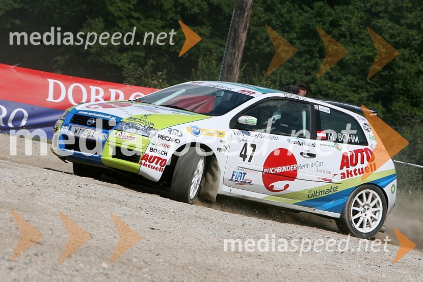 Posadka Michael Boehm in Guenther Schmirl (Avstrija) v avtu FIAT Stilo 1.9 JTD4. Rally Škoda Maribor 2006
