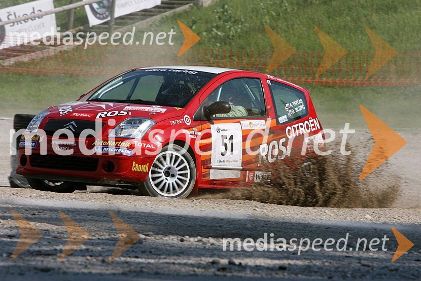 Posadka Aleš Tavčar in Dominik Hlupič (Slovenija) v avtu CITROEN C2 Challenge4. Rally Škoda Maribor 2006