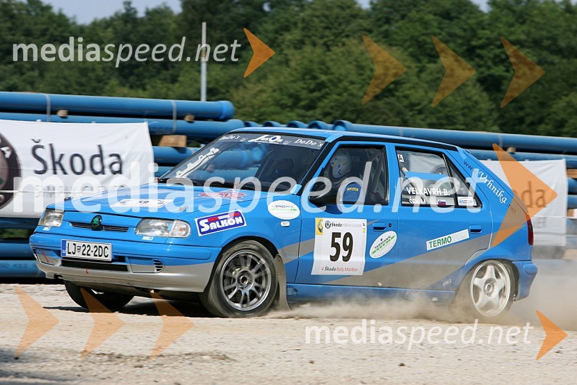 Posadka Bojan Velkavrh in Marjan Šen (Slovenija) v avtu ŠKODA Felicia 1,34. Rally Škoda Maribor 2006