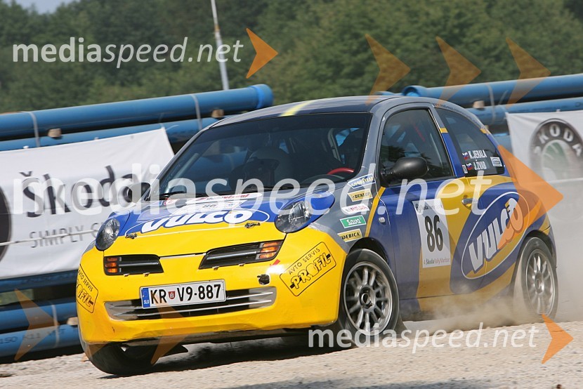 Posadka Klemen Jerala in Andrej Lavrič (Slovenija) v avtu NISSAN MICRA4. Rally Škoda Maribor 2006