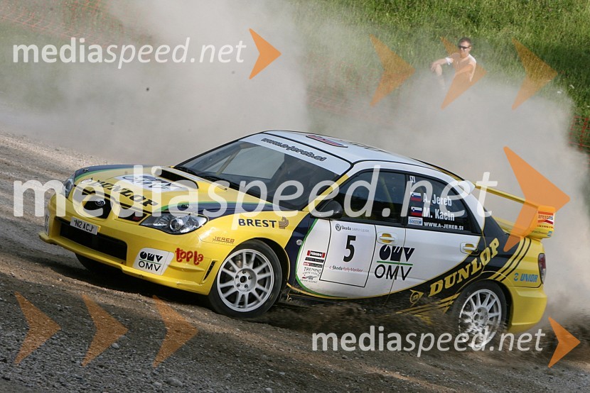 Posadka Andrej Jereb in Miran Kacin (Slovenija) v avtu Subaru Impreza STI Spec. C4. Rally Škoda Maribor 2006