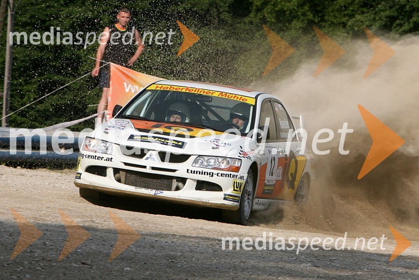 Posadka Ernst Haneder in Daniela Weissengruber (Avstrija) v avtu MITSUBISHI Lancer EVO VIII4. Rally Škoda Maribor 2006