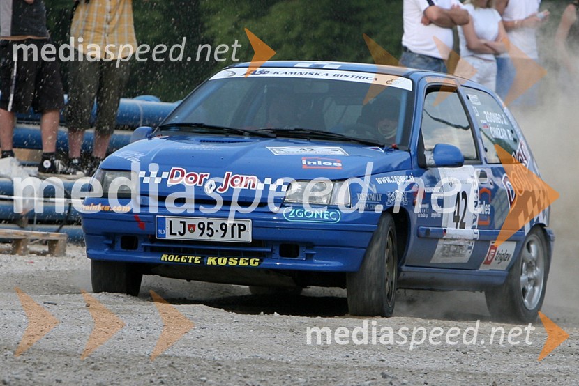 Posadka Janez Zgonec in Robert Čimžar (Slovenija)v avtu RENAULT Clio Williams4. Rally Škoda Maribor 2006
