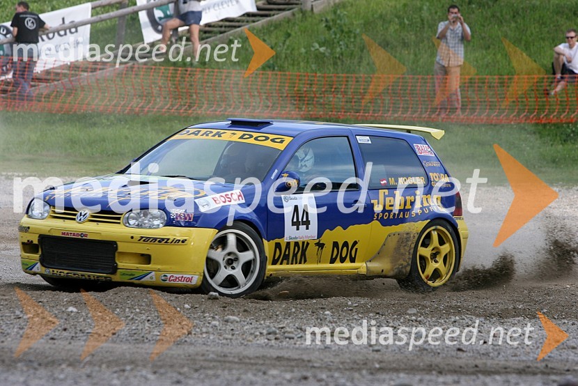 Posadka Michael Kogler in Roland Rieben (Avstrija) v avtu VW Golf IV4. Rally Škoda Maribor 2006