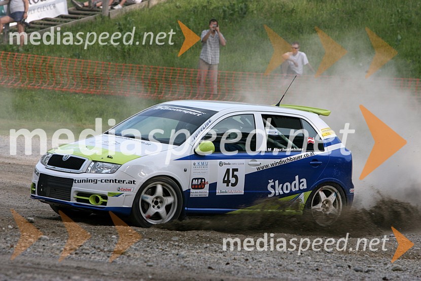 Posadka Martin Ficscerlehner in TBA (Avstrija) v avtu ŠKODA Fabia RS4. Rally Škoda Maribor 2006