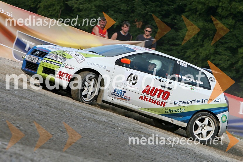Posadka Patrick Breiteneder in Harald Gottlieb (Avstrija)v avtu FIAT Stilo 1.9 JTD4. Rally Škoda Maribor 2006