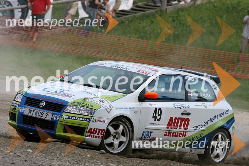Posadka Patrick Breiteneder in Harald Gottlieb (Avstrija)v avtu FIAT Stilo 1.9 JTD4. Rally Škoda Maribor 2006