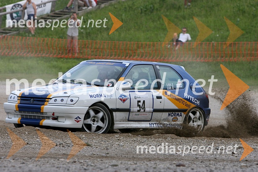 Posadka Zdenko Lah in Rok Lah (Slovenija) v avtu PEUGEOT 306 S164. Rally Škoda Maribor 2006