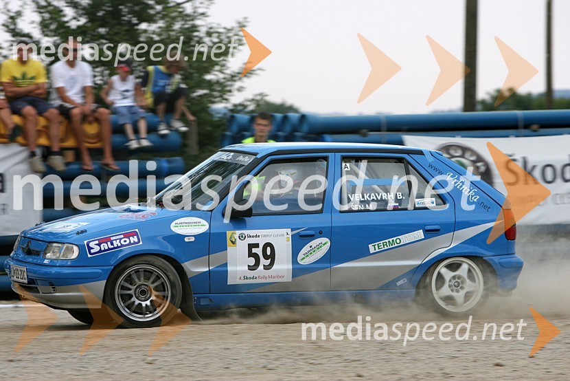 Posadka Bojan Velkavrh in Marjan Šen (Slovenija) v avtu ŠKODA Felicia 1,34. Rally Škoda Maribor 2006