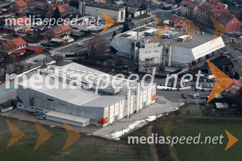 Ledna dvorana Maribor in Dvorana TaborMaribor in okolica iz zraka