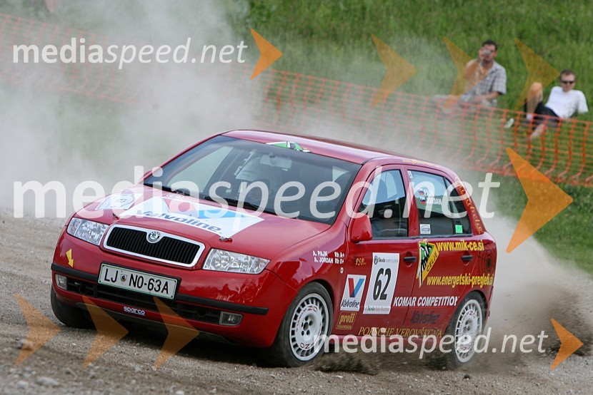 Posadka Alan Pajk in Andrej Jordan (Slovenija) v avtu ŠKODA Fabia4. Rally Škoda Maribor 2006